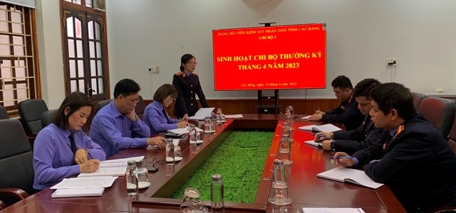 Chi bộ 2 - Đảng bộ Viện KSND tỉnh Cao Bằng sinh hoạt thường kỳ tháng 4