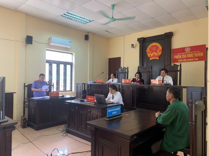 Quảng Hòa: Phối hợp tổ chức phiên tòa rút kinh nghiệm trực tuyến vụ án hình sự