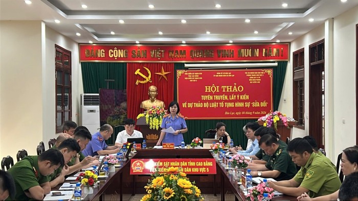 VKSND khu vực 5 tổ chức Hội thảo tuyên truyền, lấy ý kiến đối với dự thảo Bộ luật Tố tụng hình sự (sửa đổi)