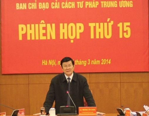 Chủ tịch nước Trương Tấn Sang, Trưởng Ban Chỉ đạo phát biểu chỉ đạo tại  Phiên họp.